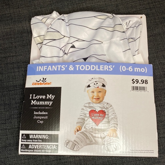 Infant mummy costume Halloween I love my mummy size 0 to 6 months - Picture 1 of 2
